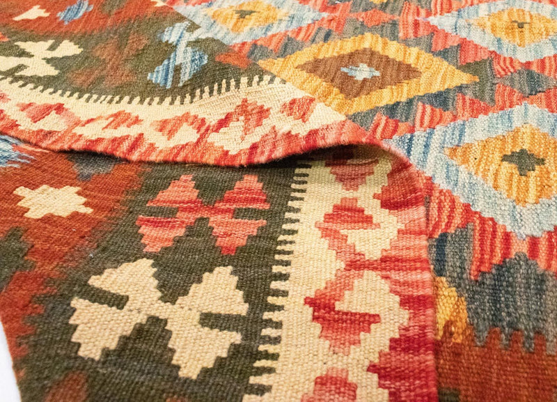 Kelim tapijt - Oosters - 217 x 160 cm - oranje