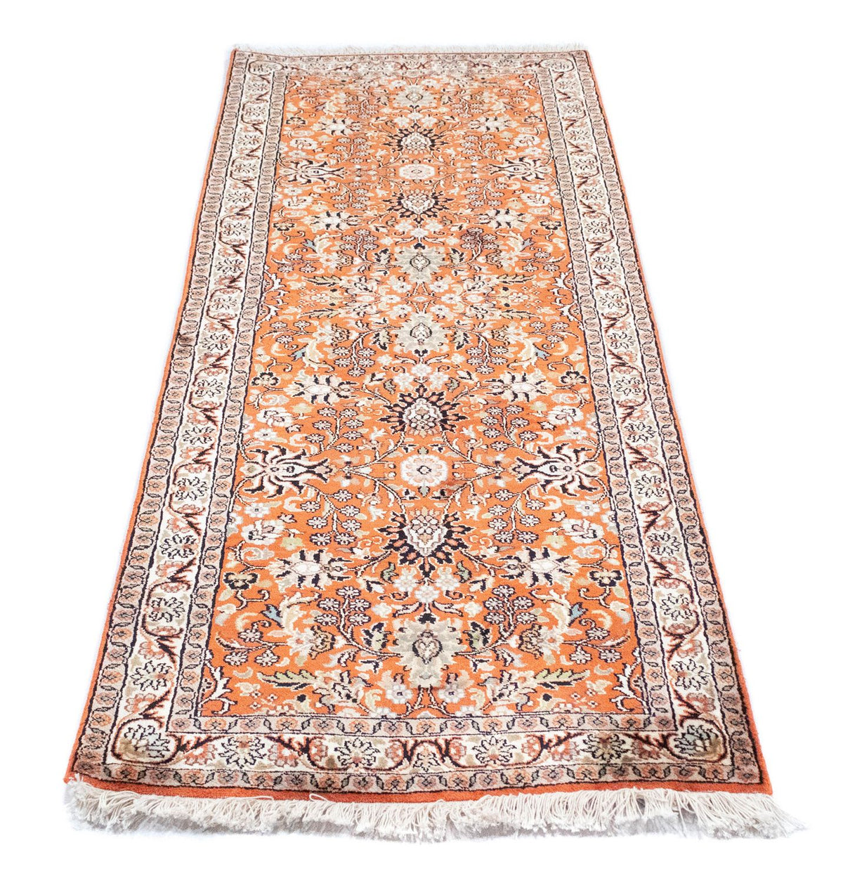 Loper Zijden tapijt - Kashmir Silk - 177 x 61 cm - oranje