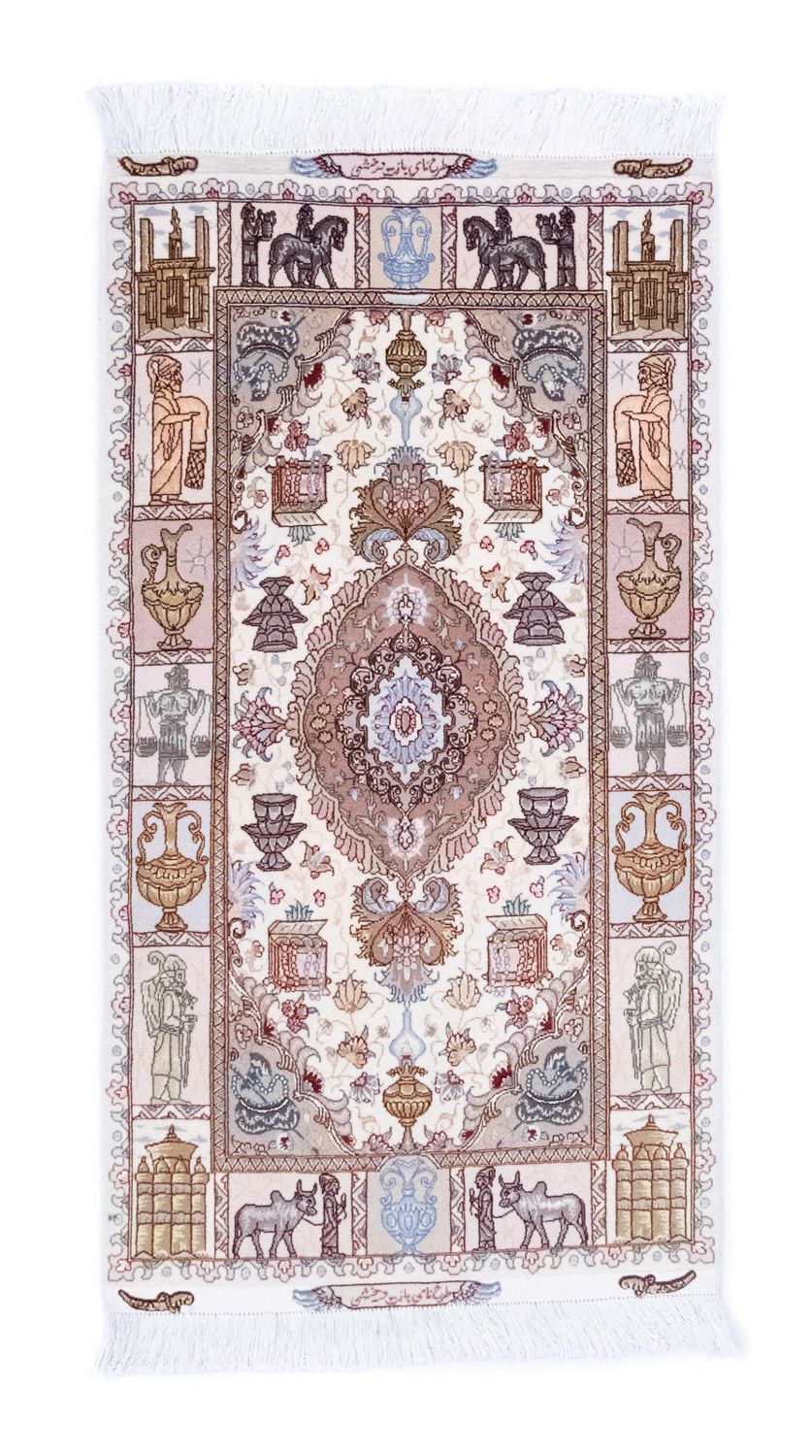 Perzisch tapijt - Tabriz - Royal - 134 x 75 cm - beige