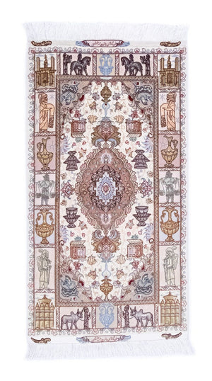 Perzisch tapijt - Tabriz - Royal - 134 x 75 cm - beige