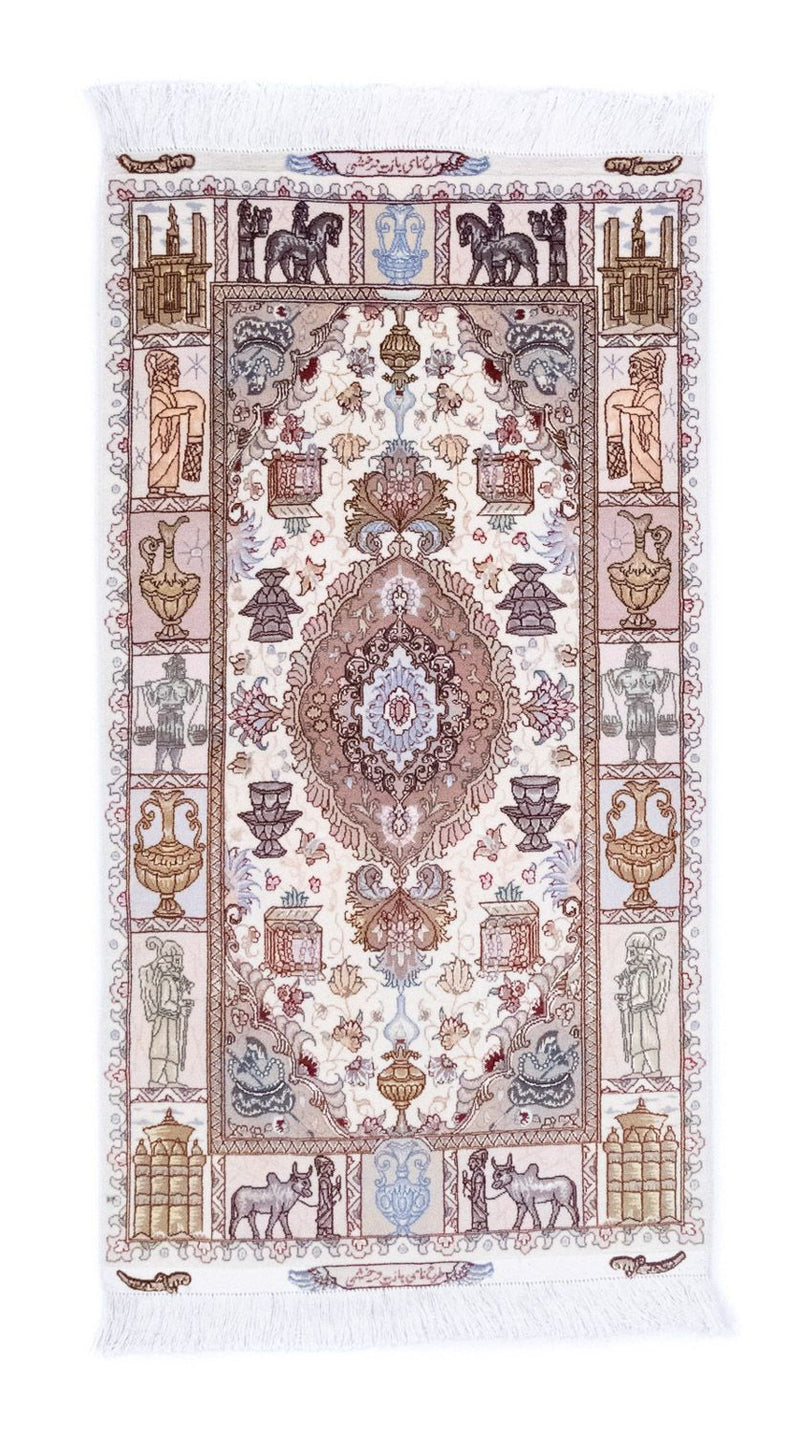 Perzisch tapijt - Tabriz - Royal - 134 x 75 cm - beige