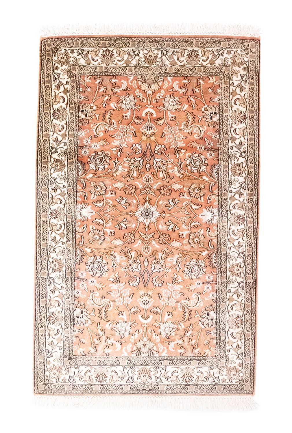 Zijden tapijt - Kashmir Silk - 122 x 76 cm - oranje
