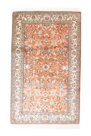 Zijden tapijt - Kashmir Silk - 122 x 76 cm - oranje