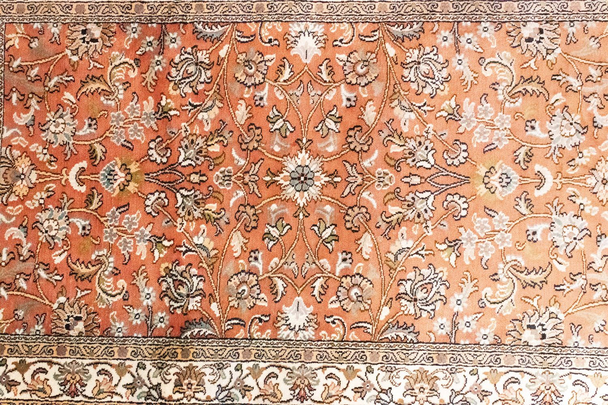 Zijden tapijt - Kashmir Silk - 122 x 76 cm - oranje