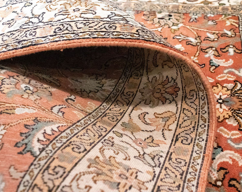 Zijden tapijt - Kashmir Silk - 122 x 76 cm - oranje