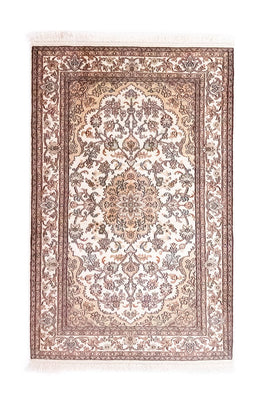 Zijden tapijt - Kashmir Silk - 125 x 80 cm - beige