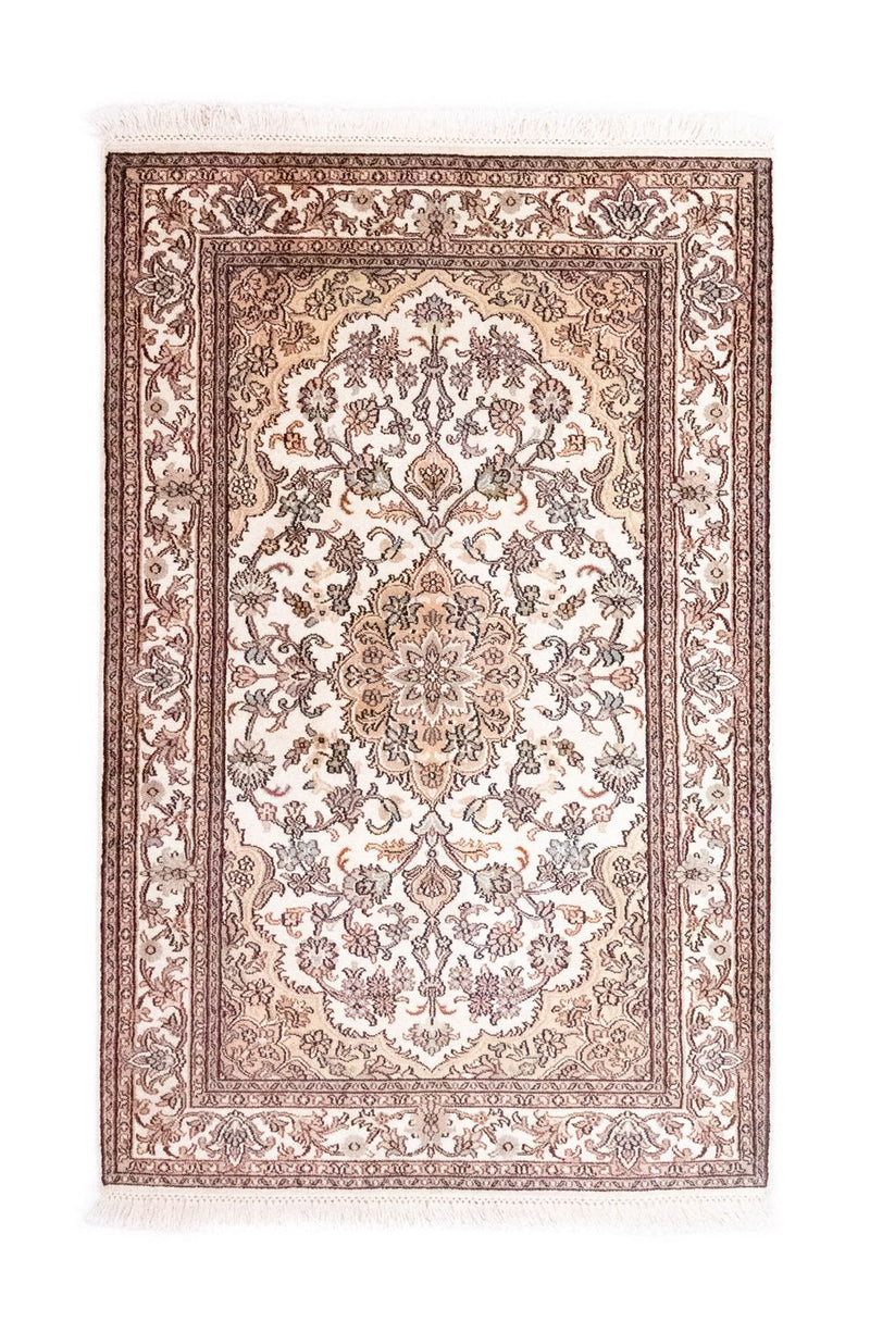 Zijden tapijt - Kashmir Silk - 125 x 80 cm - beige