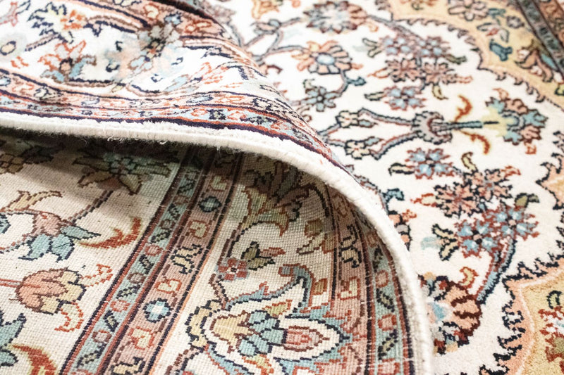 Zijden tapijt - Kashmir Silk - 125 x 80 cm - beige