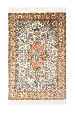 Zijden tapijt - Kashmir Silk - 120 x 80 cm - beige