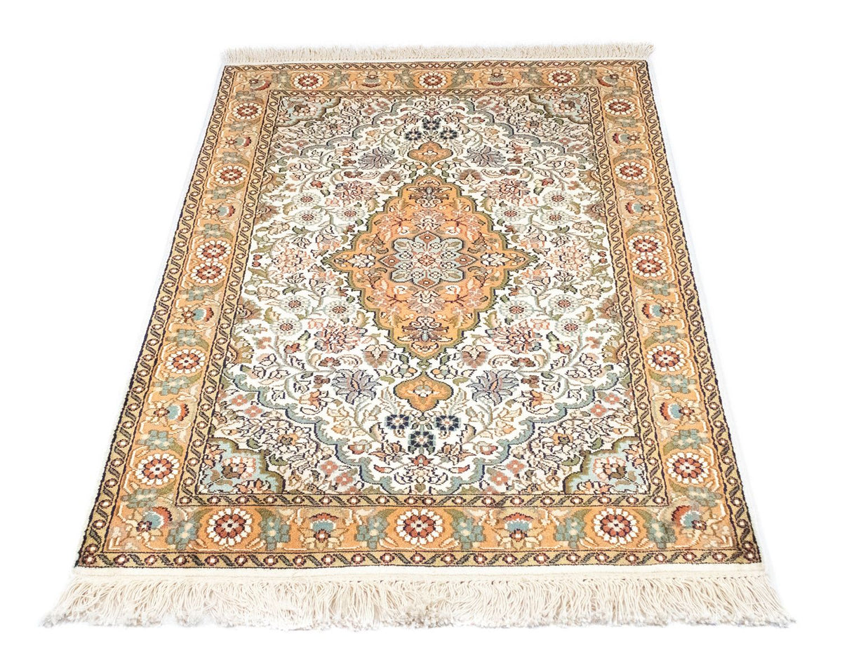 Zijden tapijt - Kashmir Silk - 120 x 80 cm - beige