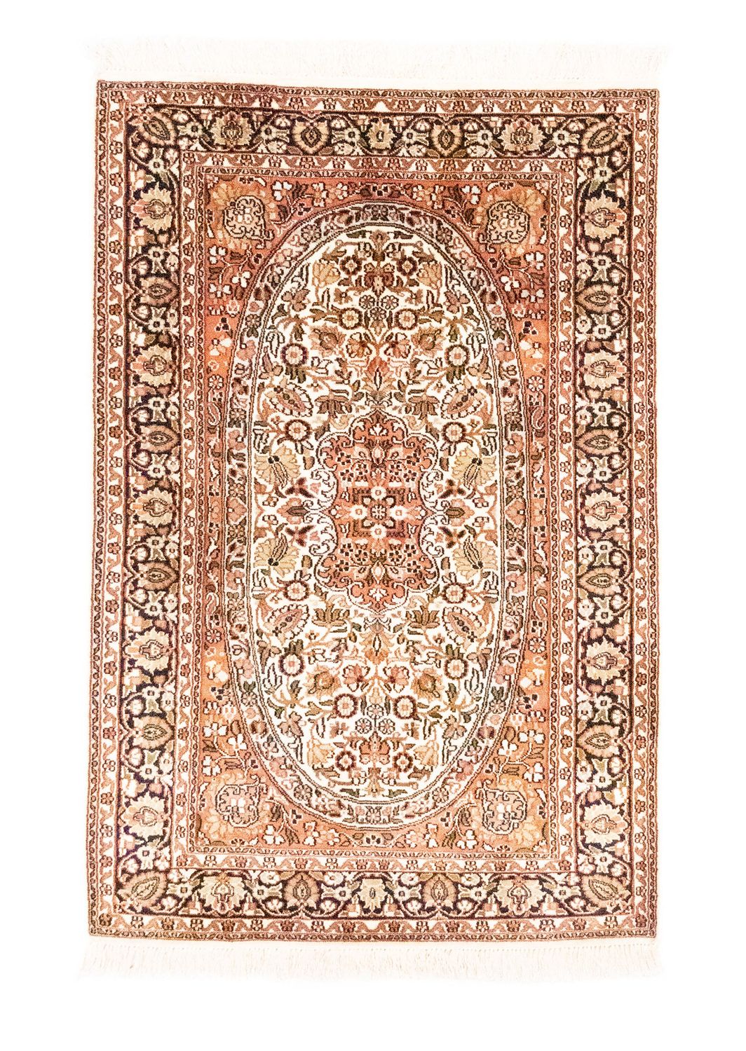 Zijden tapijt - Kashmir Silk - 125 x 83 cm - oranje