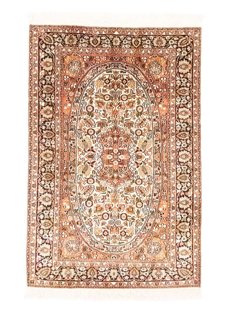 Zijden tapijt - Kashmir Silk - 125 x 83 cm - oranje