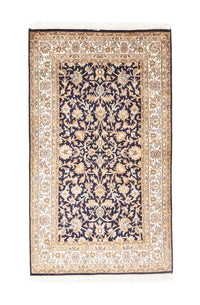 Zijden tapijt - Kashmir Silk - 127 x 74 cm - blauw