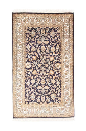 Zijden tapijt - Kashmir Silk - 127 x 74 cm - blauw