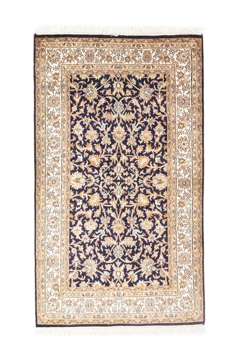 Zijden tapijt - Kashmir Silk - 127 x 74 cm - blauw