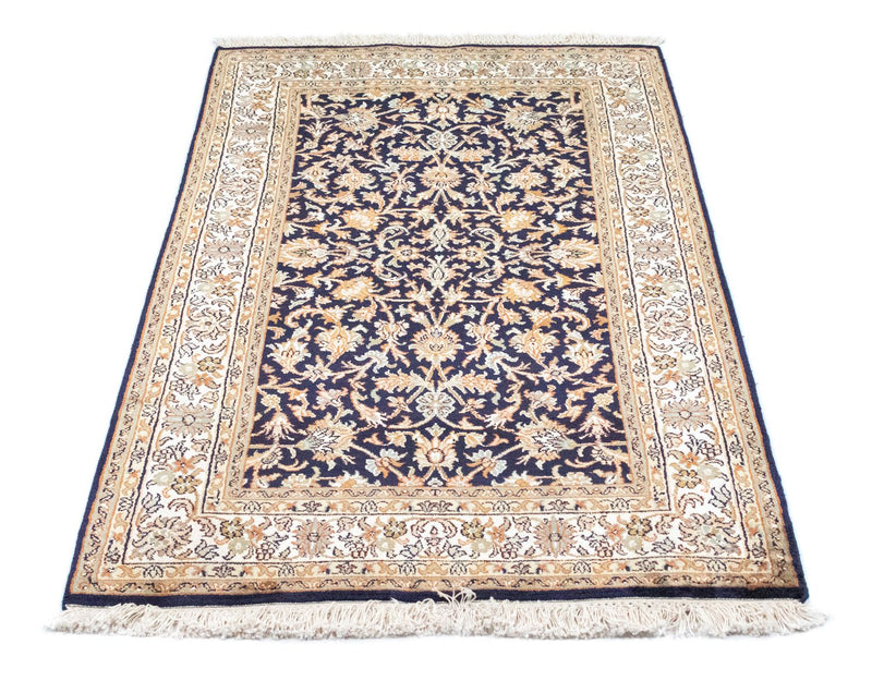 Zijden tapijt - Kashmir Silk - 127 x 74 cm - blauw