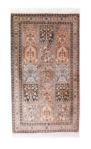 Zijden tapijt - Kashmir Silk - 135 x 78 cm - veelkleurig