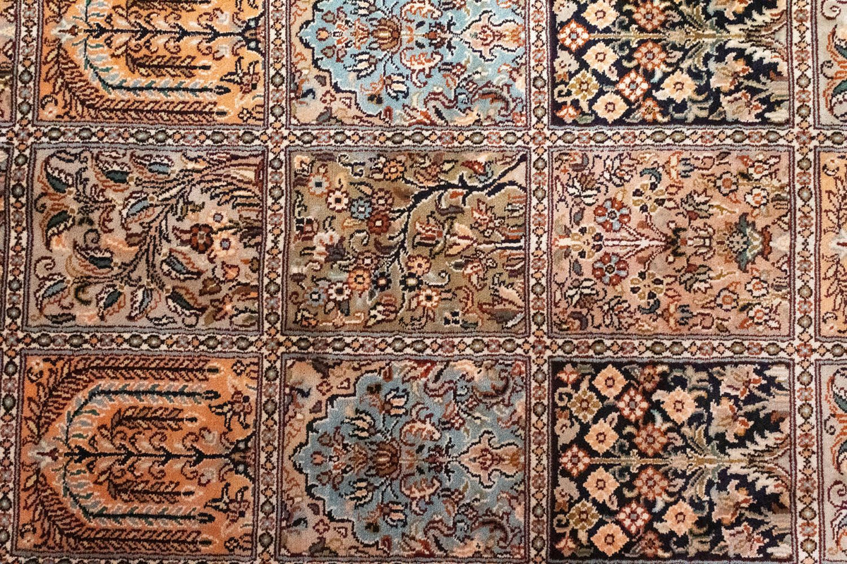 Zijden tapijt - Kashmir Silk - 135 x 78 cm - veelkleurig