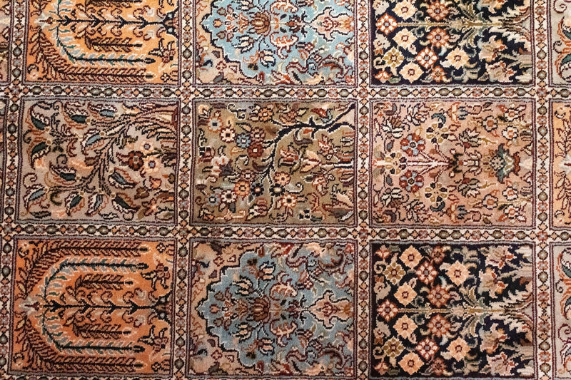Zijden tapijt - Kashmir Silk - 135 x 78 cm - veelkleurig