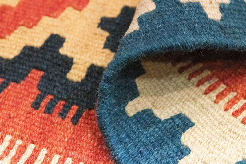 Kelim tapijt - Oosters - 95 x 64 cm - oranje