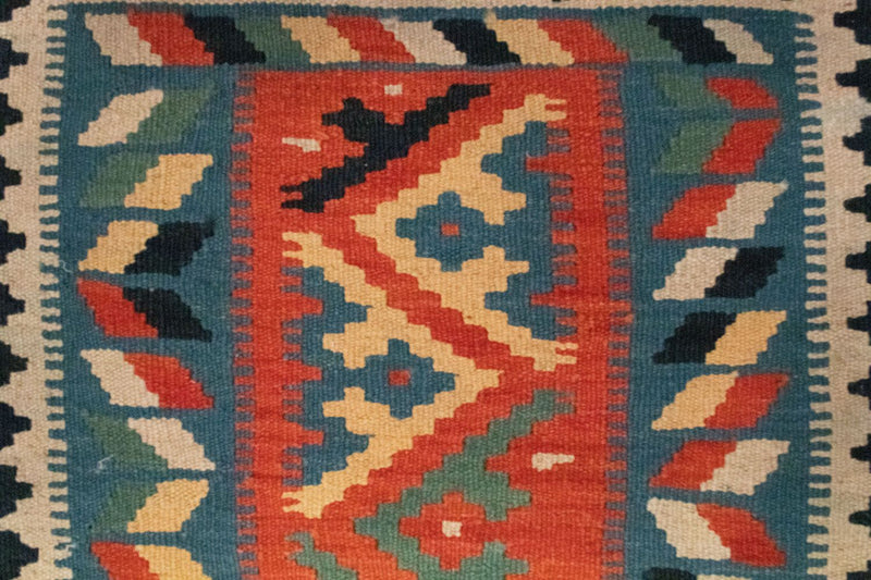 Kelim tapijt - Oosters - 87 x 60 cm - blauw