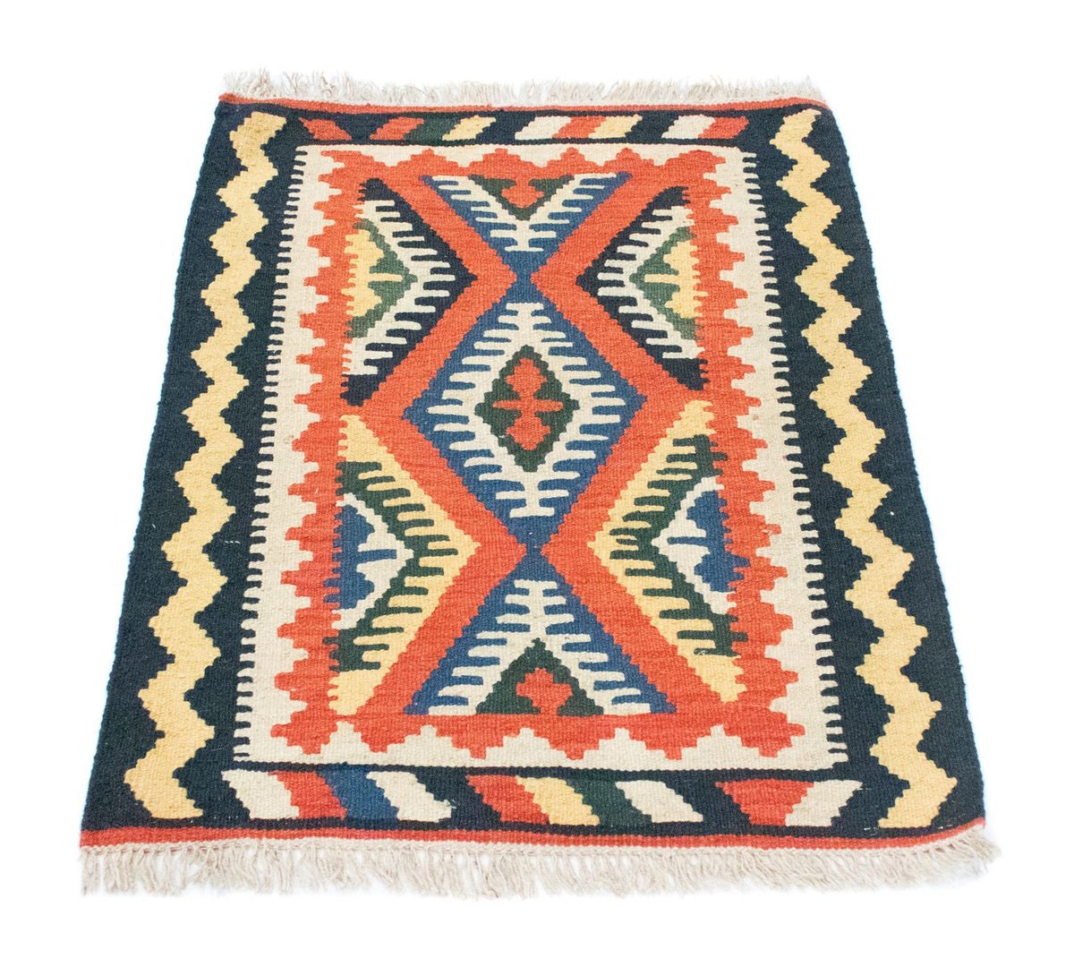 Kelim tapijt - Oosters - 90 x 65 cm - oranje