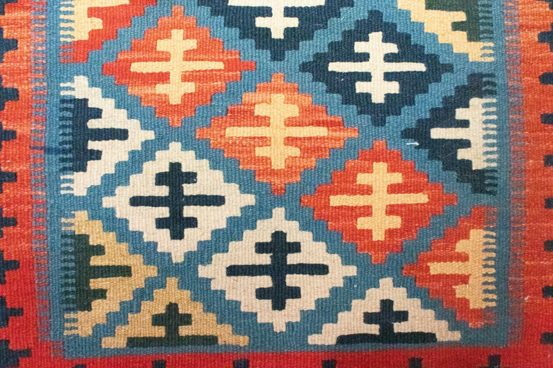 Kelim tapijt - Oosters - 92 x 65 cm - blauw