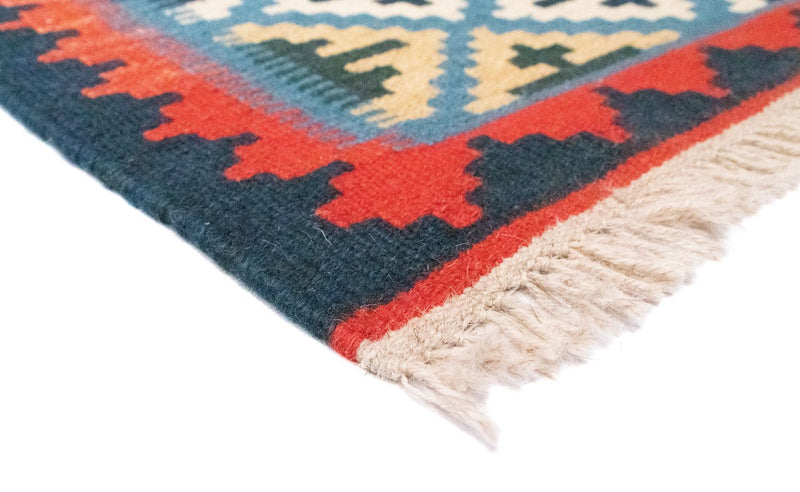 Kelim tapijt - Oosters - 92 x 65 cm - blauw