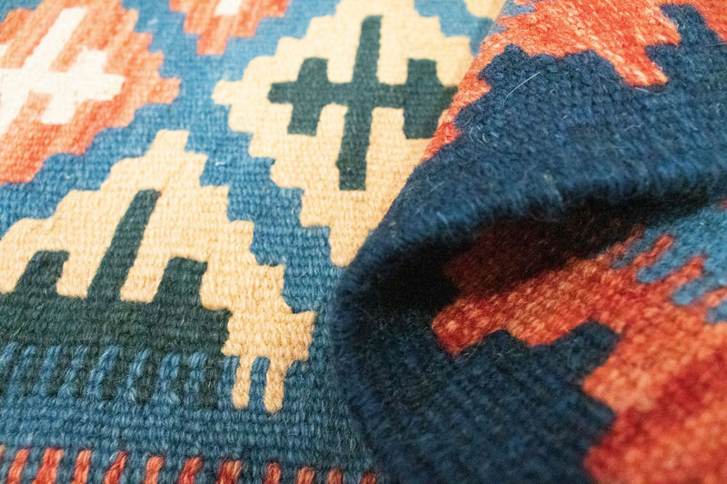 Kelim tapijt - Oosters - 92 x 65 cm - blauw