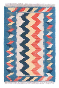 Kelim tapijt - Oosters - 91 x 61 cm - blauw