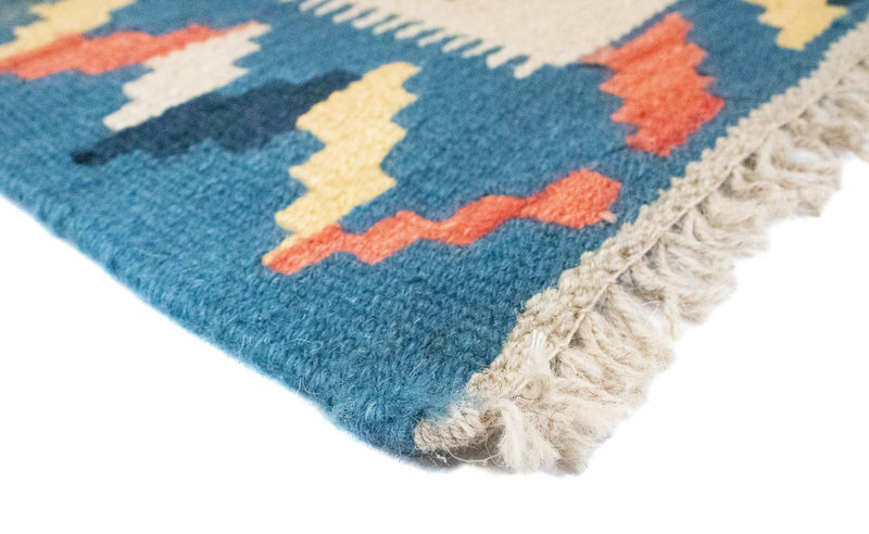 Kelim tapijt - Oosters - 91 x 61 cm - blauw