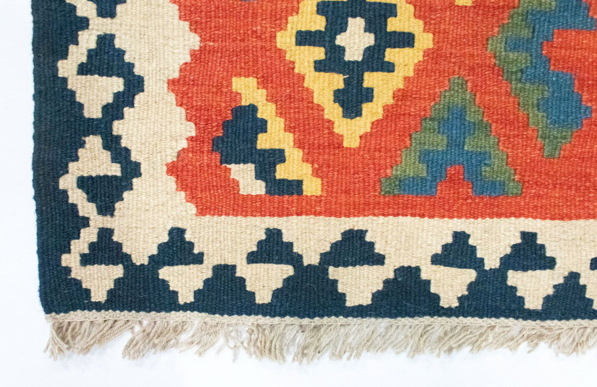 Kelim tapijt - Oosters - 91 x 61 cm - oranje