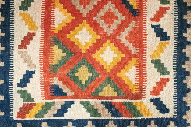 Kelim tapijt - Oosters - 91 x 66 cm - oranje