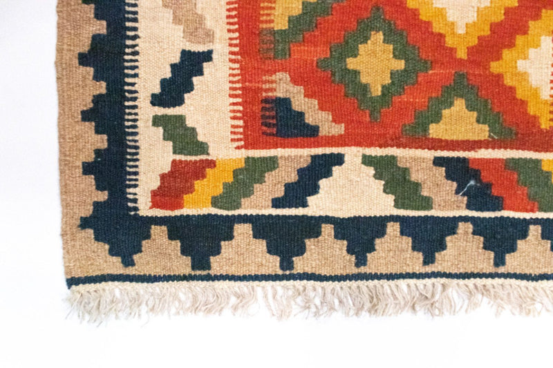 Kelim tapijt - Oosters - 91 x 66 cm - oranje