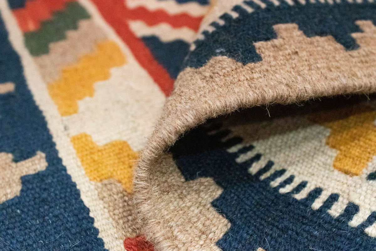 Kelim tapijt - Oosters - 91 x 66 cm - oranje