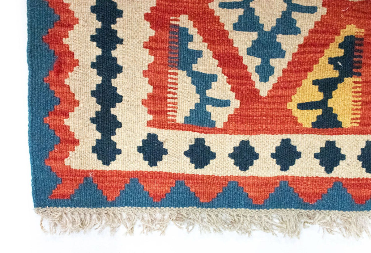 Kelim tapijt - Oosters - 93 x 67 cm - blauw