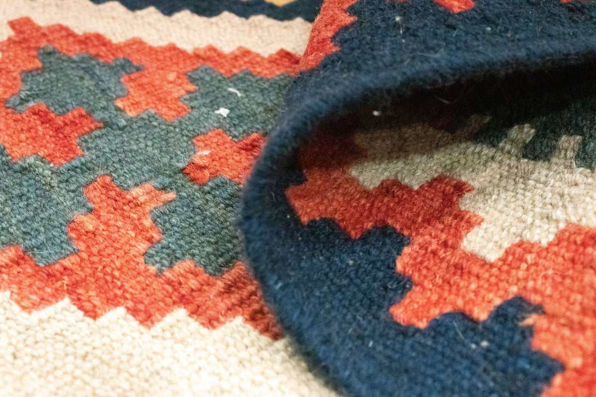 Kelim tapijt - Oosters - 95 x 65 cm - oranje