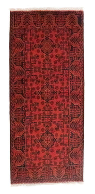 Loper Afghaans tapijt - Kunduz - 189 x 75 cm - rood