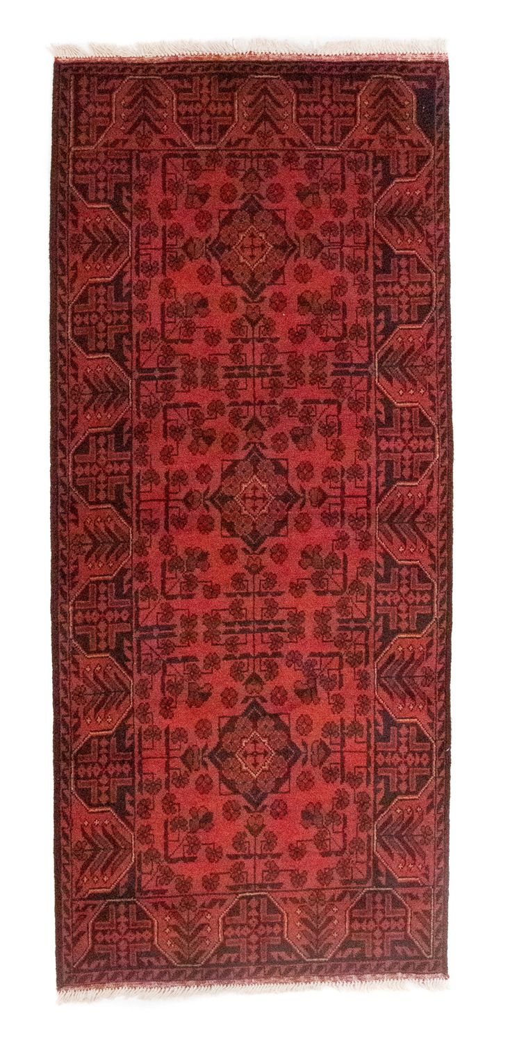 Loper Afghaans tapijt - Kunduz - 189 x 75 cm - rood
