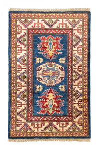Ziegler Tapijt - Kazak - 90 x 58 cm - blauw
