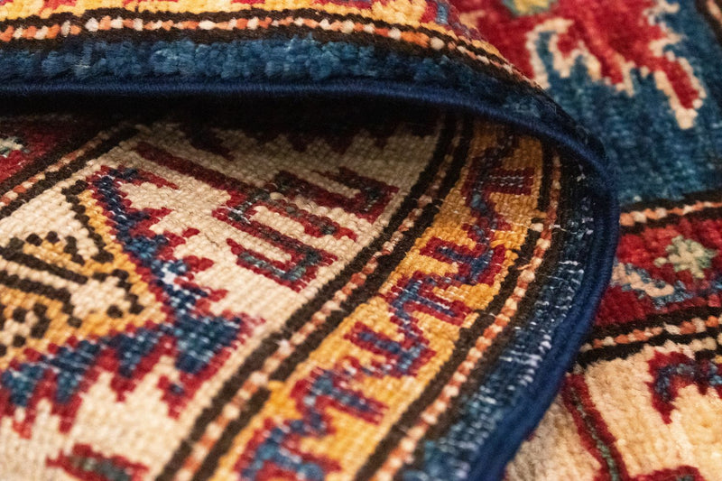 Ziegler Tapijt - Kazak - 90 x 58 cm - blauw