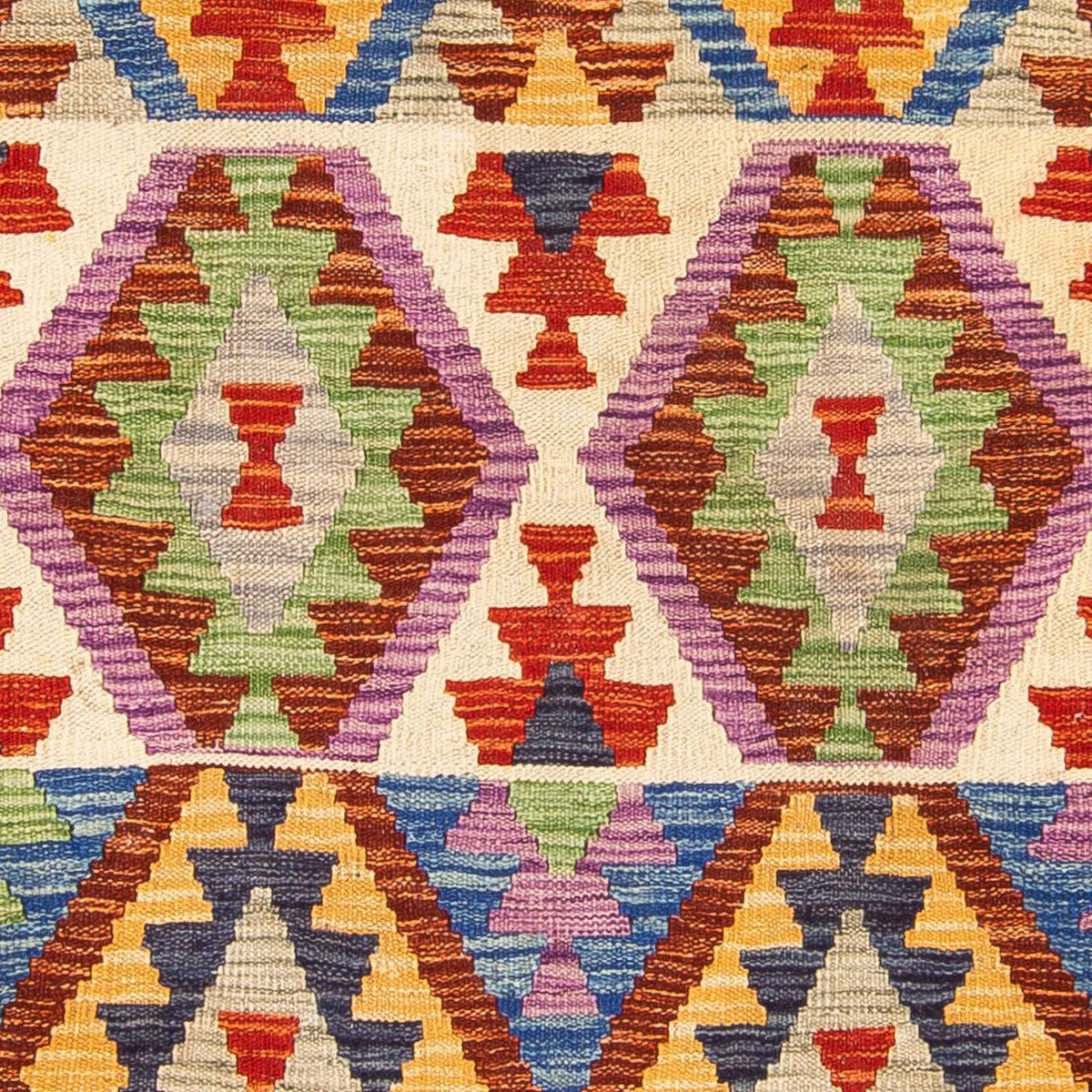 Loper Kelim tapijt - Splash - 305 x 81 cm - beige