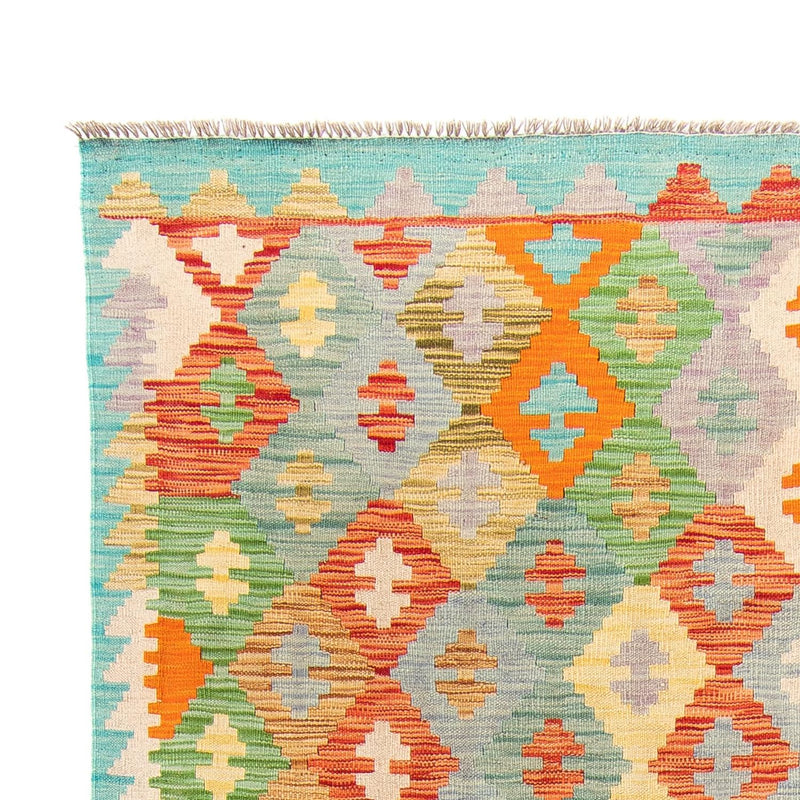 Kelim tapijt - Splash - 254 x 174 cm - turkoois