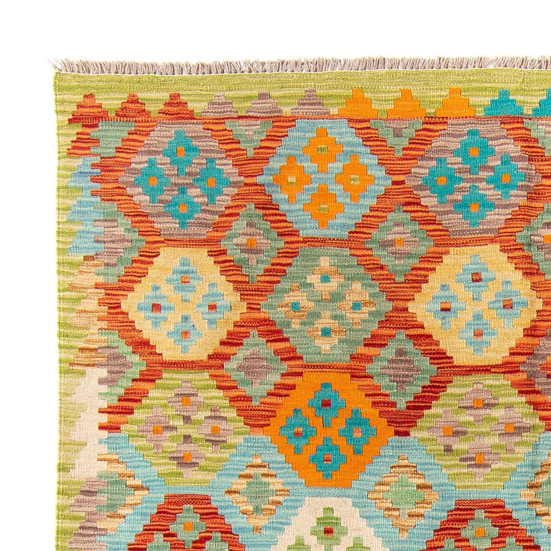 Kelim tapijt - Splash - 205 x 155 cm - groen
