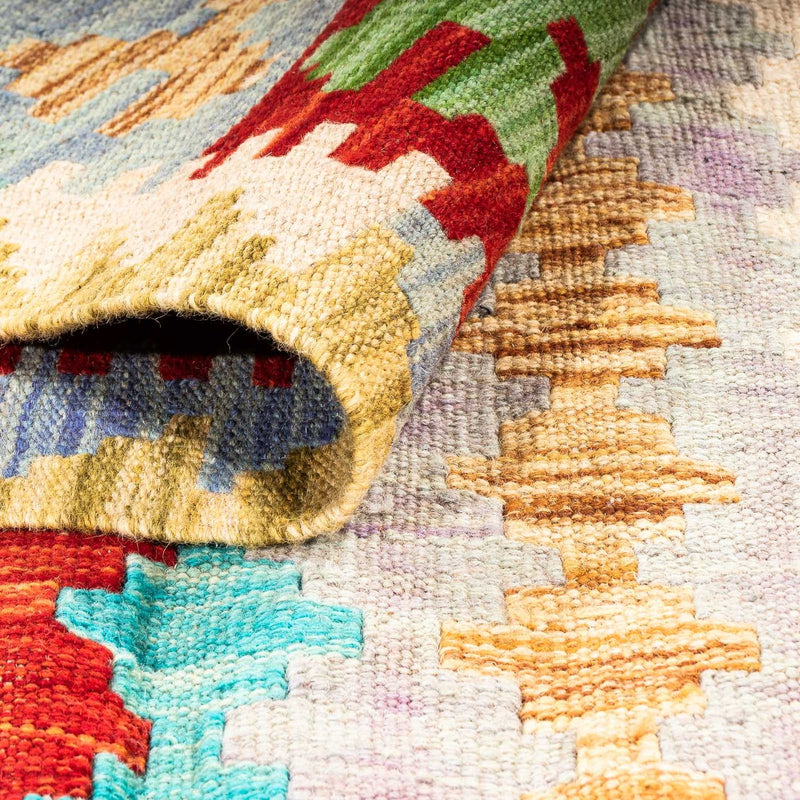Kelim tapijt - Splash - 200 x 153 cm - veelkleurig