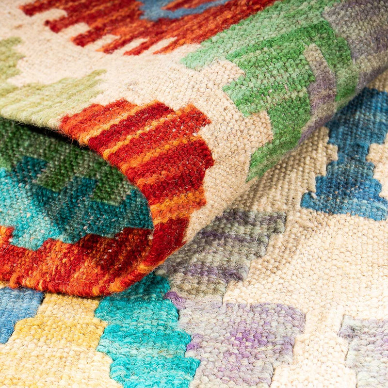 Kelim tapijt - Splash - 203 x 152 cm - veelkleurig