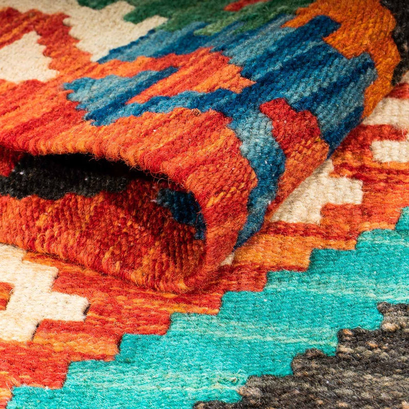 Kelim tapijt - Splash - 128 x 86 cm - roest