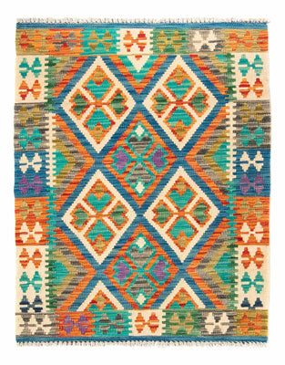 Kelim tapijt - Splash - 115 x 92 cm - blauw