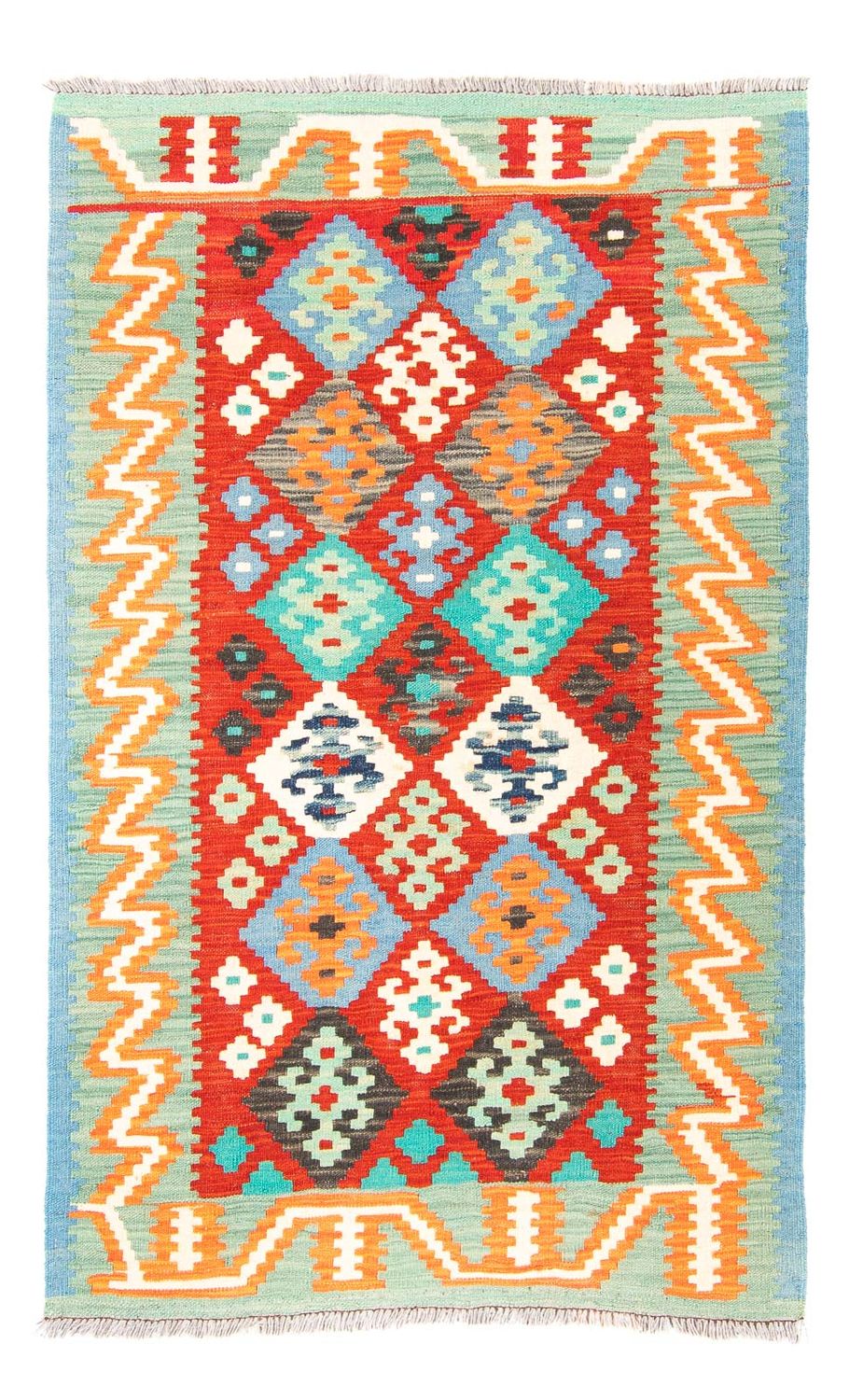 Kelim tapijt - Splash - 154 x 99 cm - donkerrood