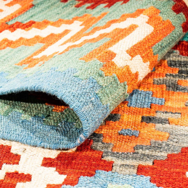 Kelim tapijt - Splash - 154 x 99 cm - donkerrood